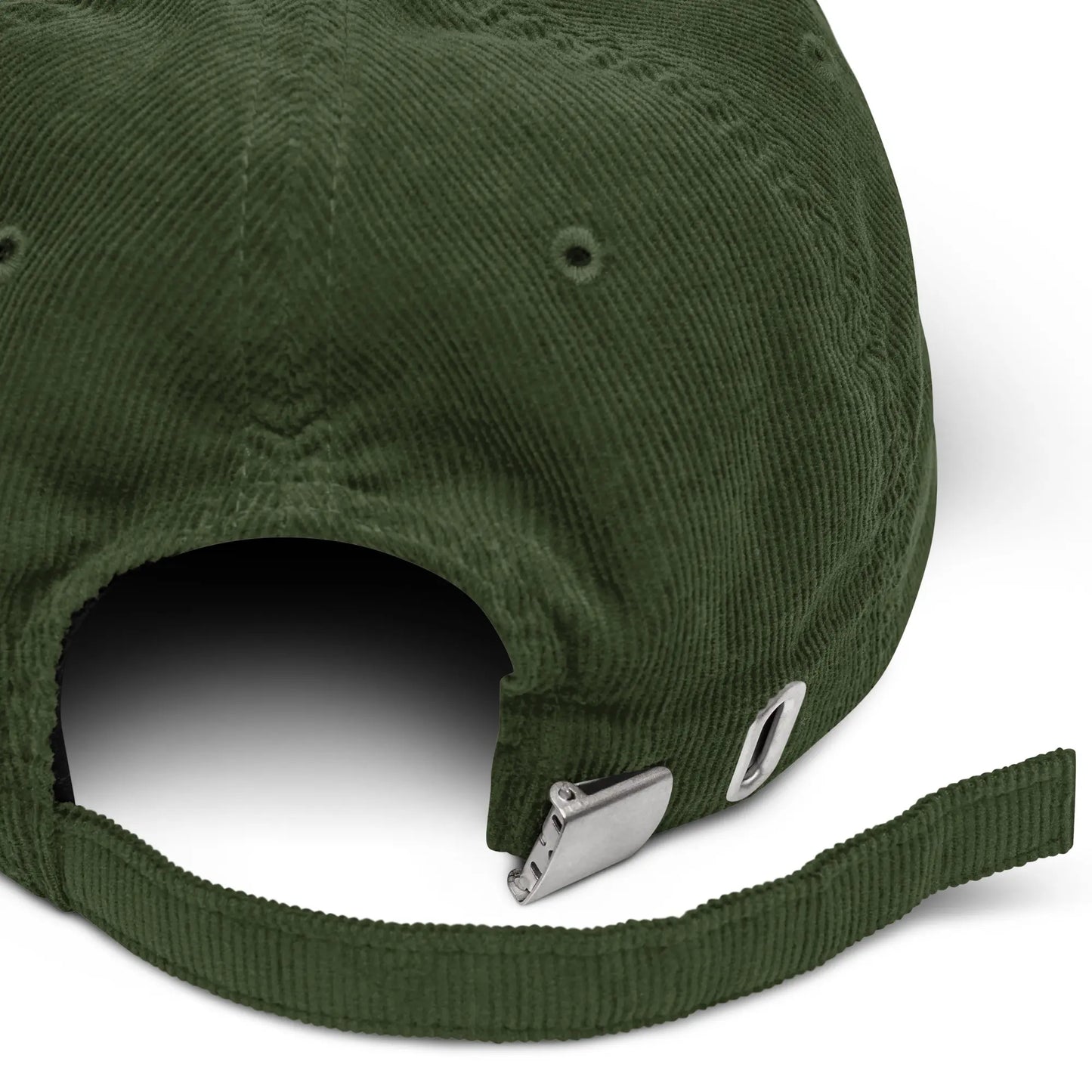 casquette en velours côtelé réglable détail de la boucle coloris vert forêt