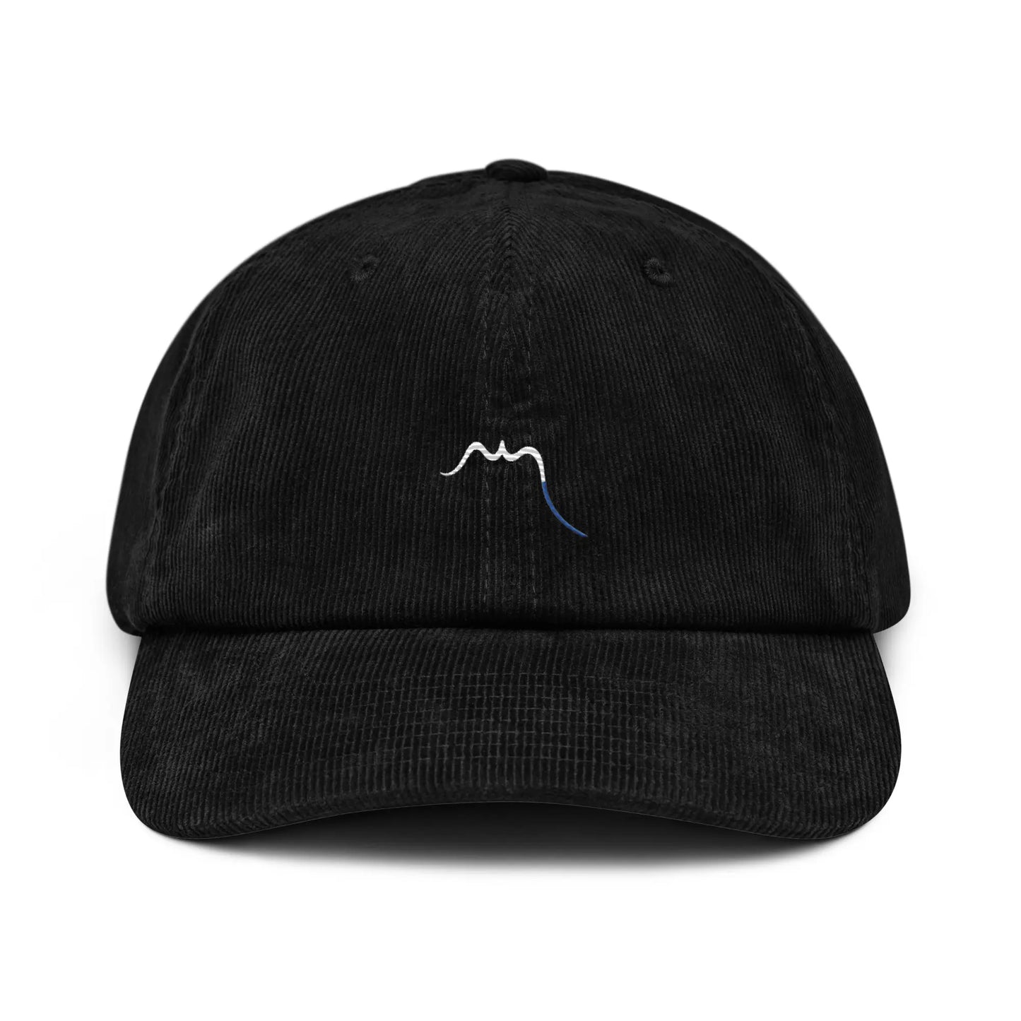 casquette en velours côtelé réglable face coloris noir