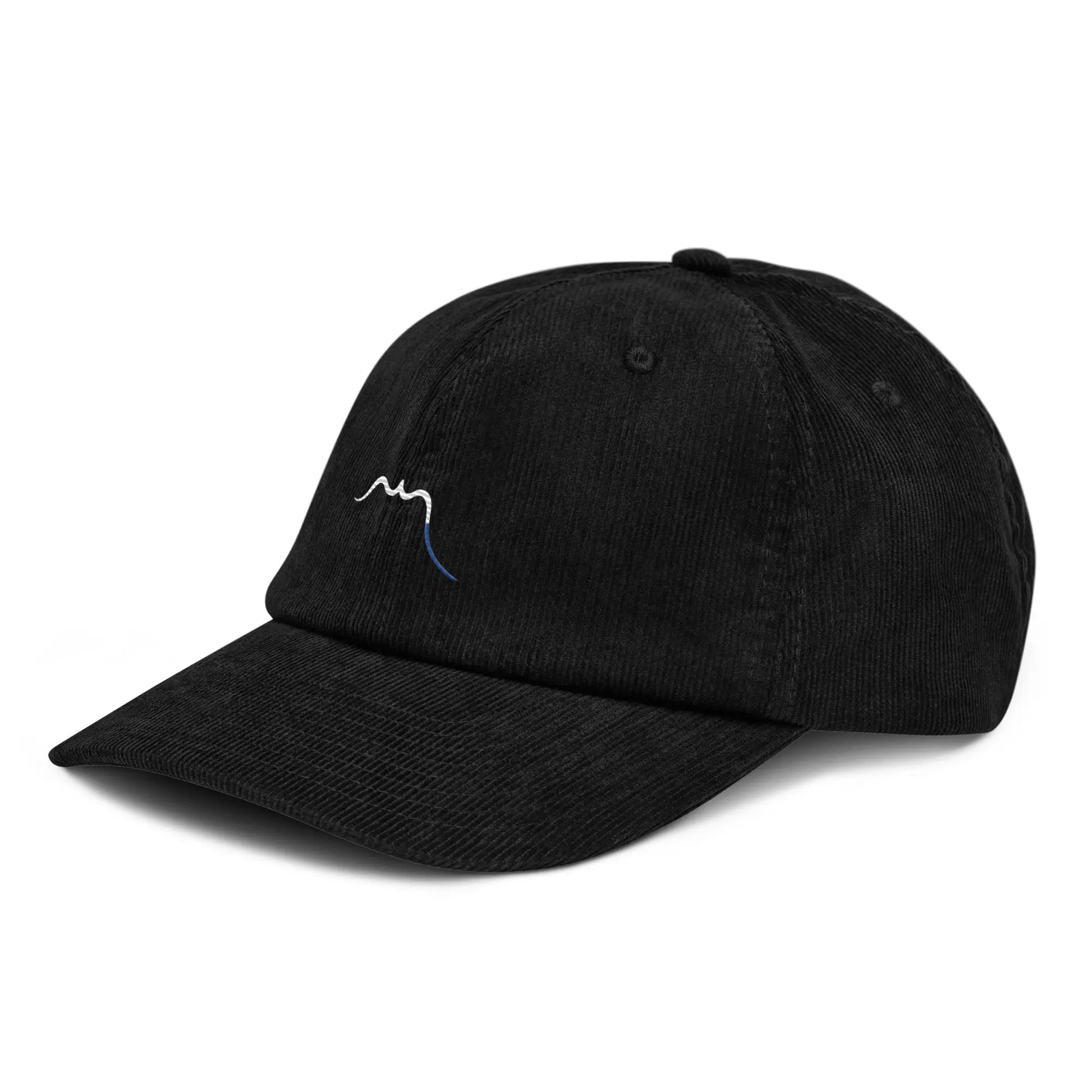casquette en velours côtelé régable trois quart coloris noir