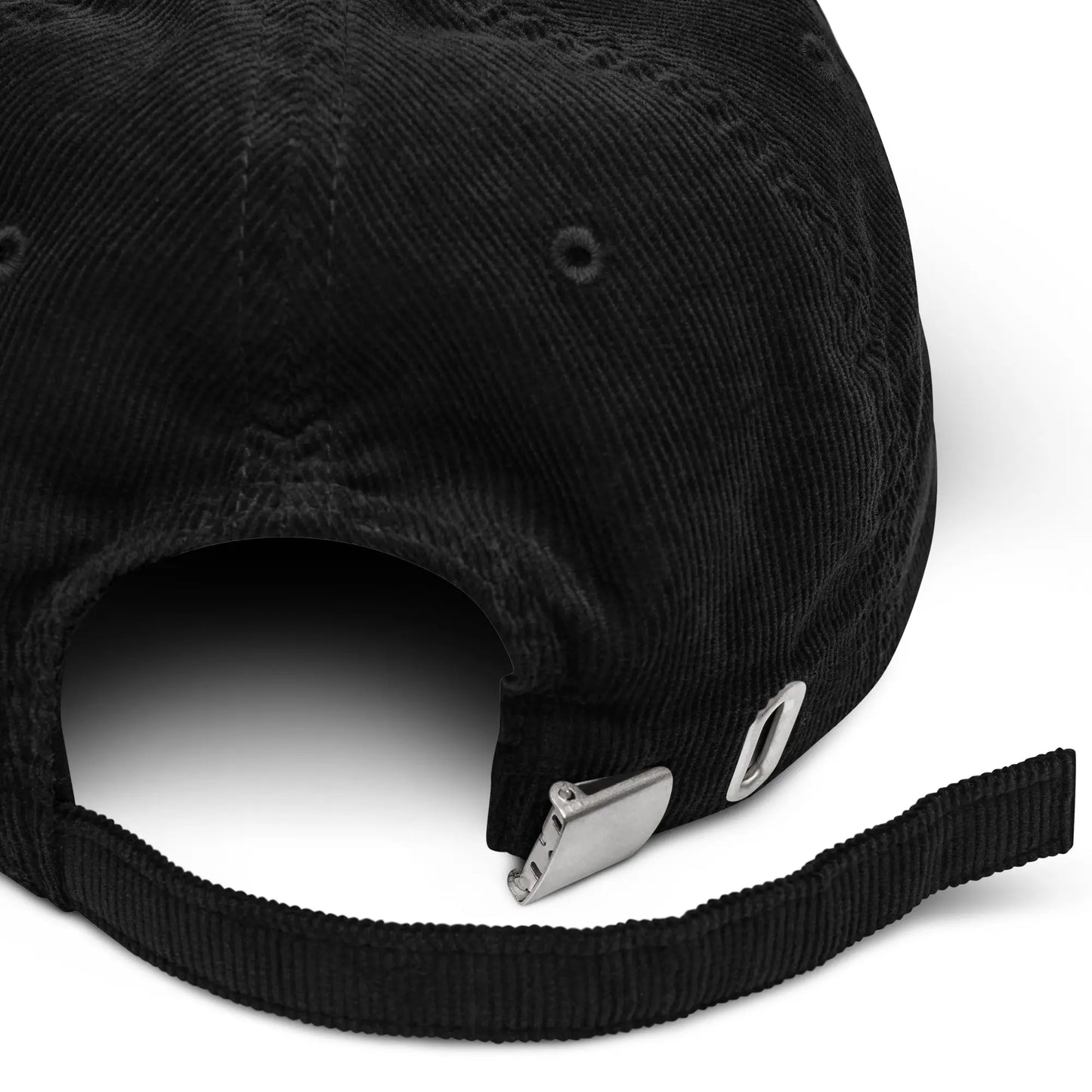 casquette en velours côtelé réglable détail de la boucle coloris noir