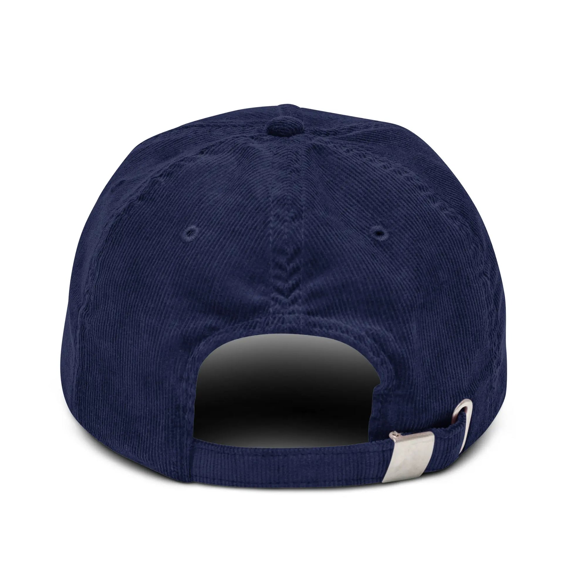 casquette en velours côtelé réglable dos coloris bleu marine