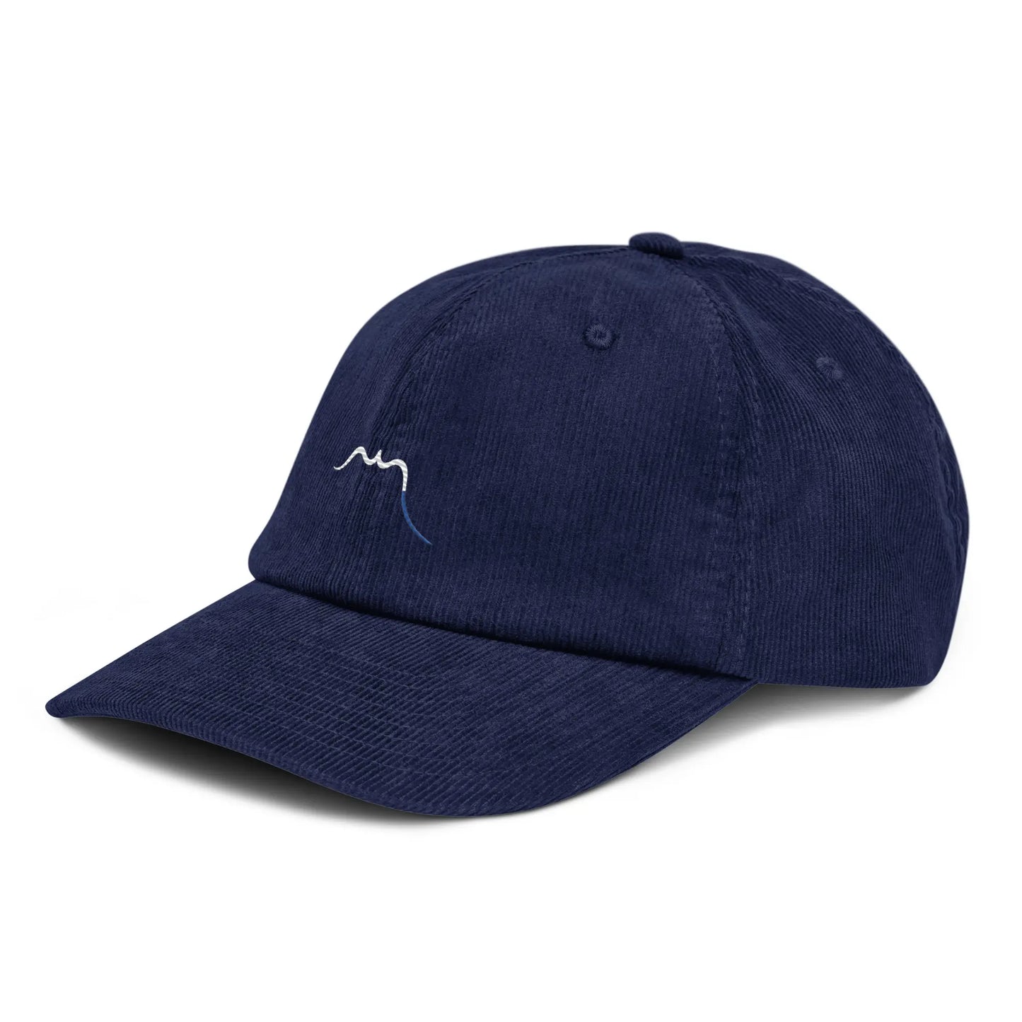 casquette en velours côtelé régable trois quart coloris bleu marine