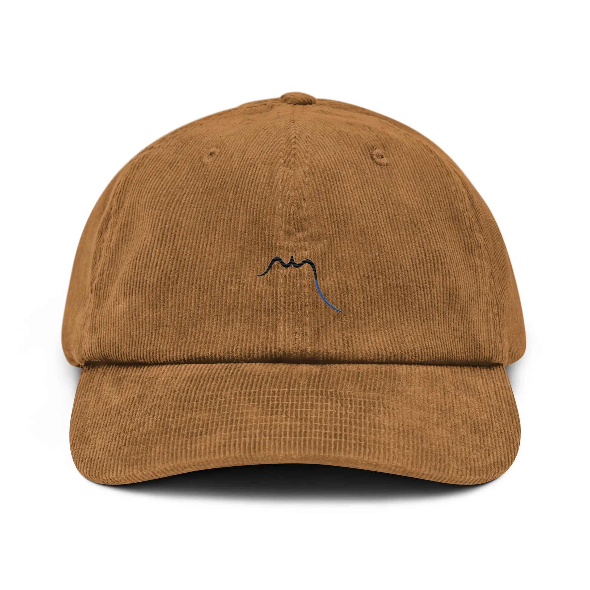 casquette en velours côtelé réglable face coloris brun
