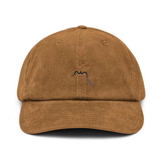 casquette en velours côtelé réglable face coloris brun