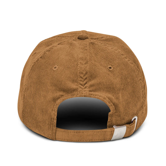 casquette en velours côtelé réglable dos coloris brun