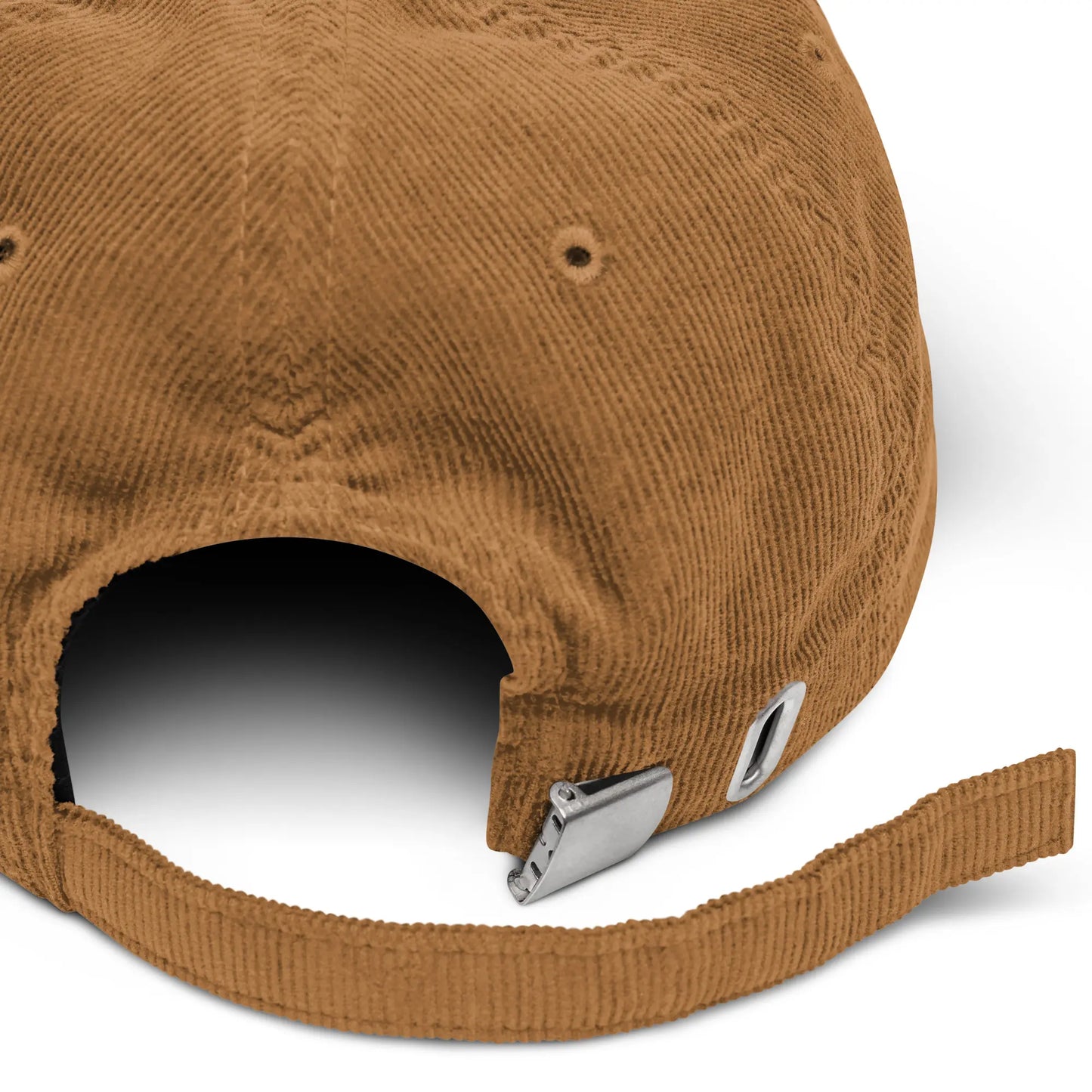 casquette en velours côtelé réglable détail de la boucle coloris brun