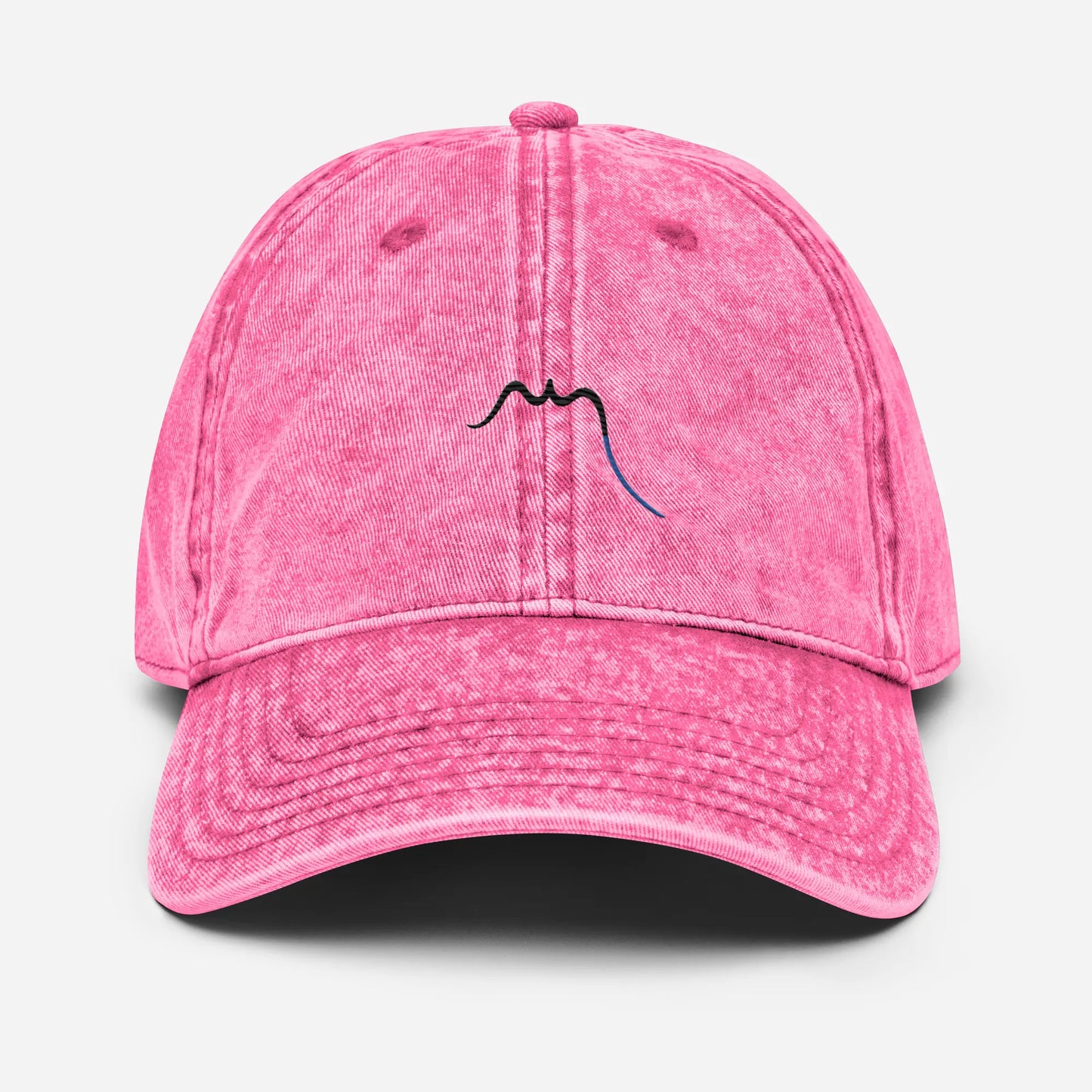 casquette vintage en sergé de coton réglable face coloris rose