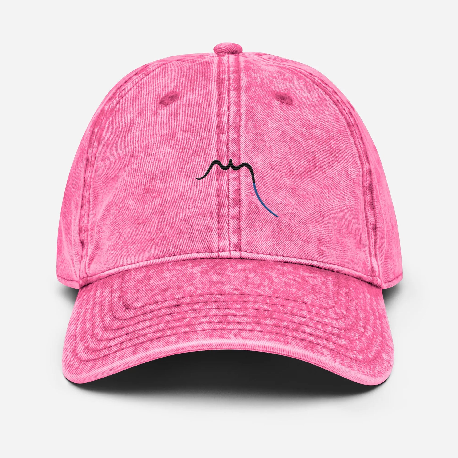casquette vintage en sergé de coton réglable face coloris rose
