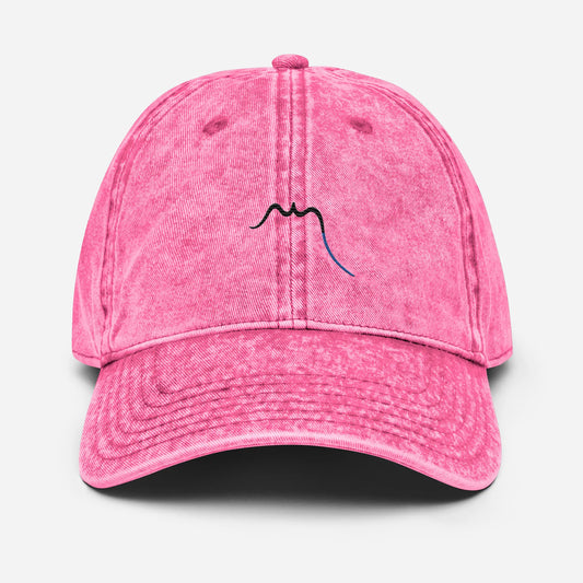 casquette vintage en sergé de coton réglable face coloris rose