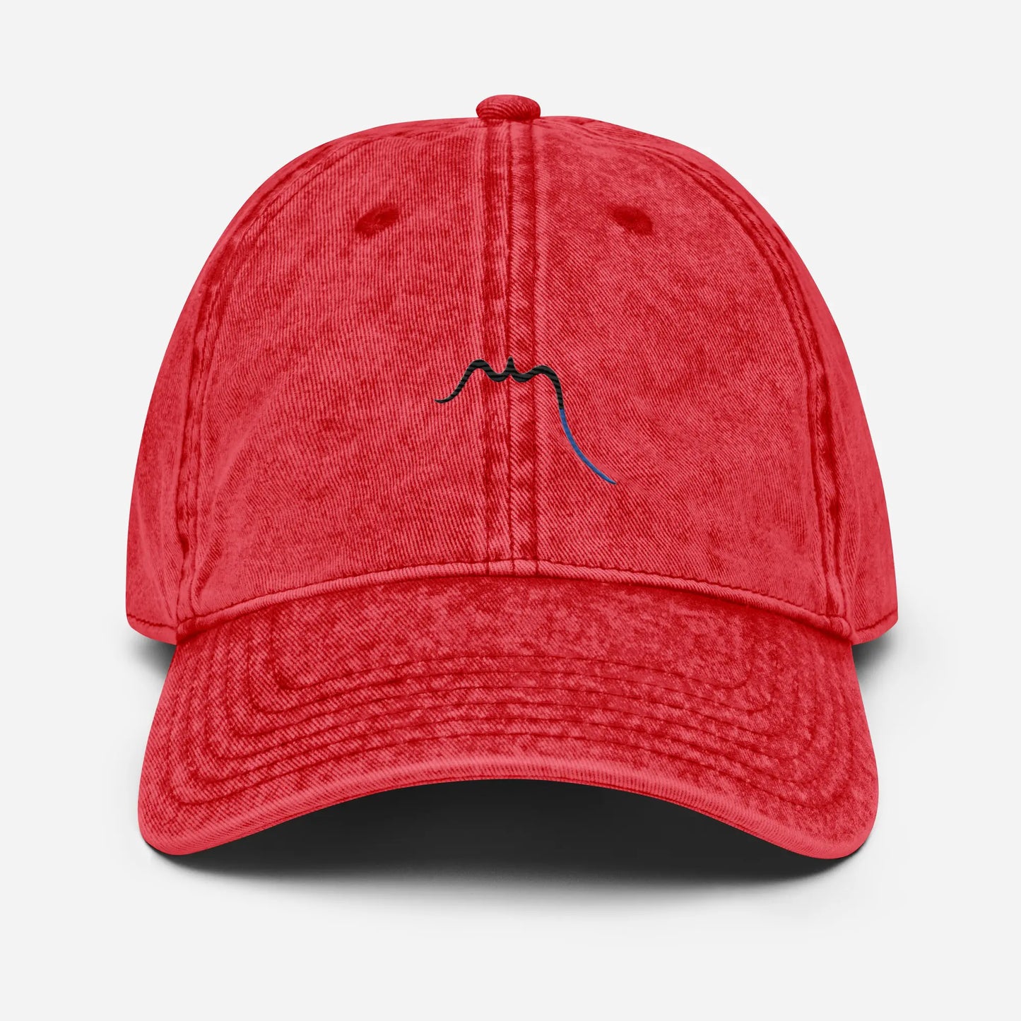casquette vintage en sergé de coton réglable face coloris rouge