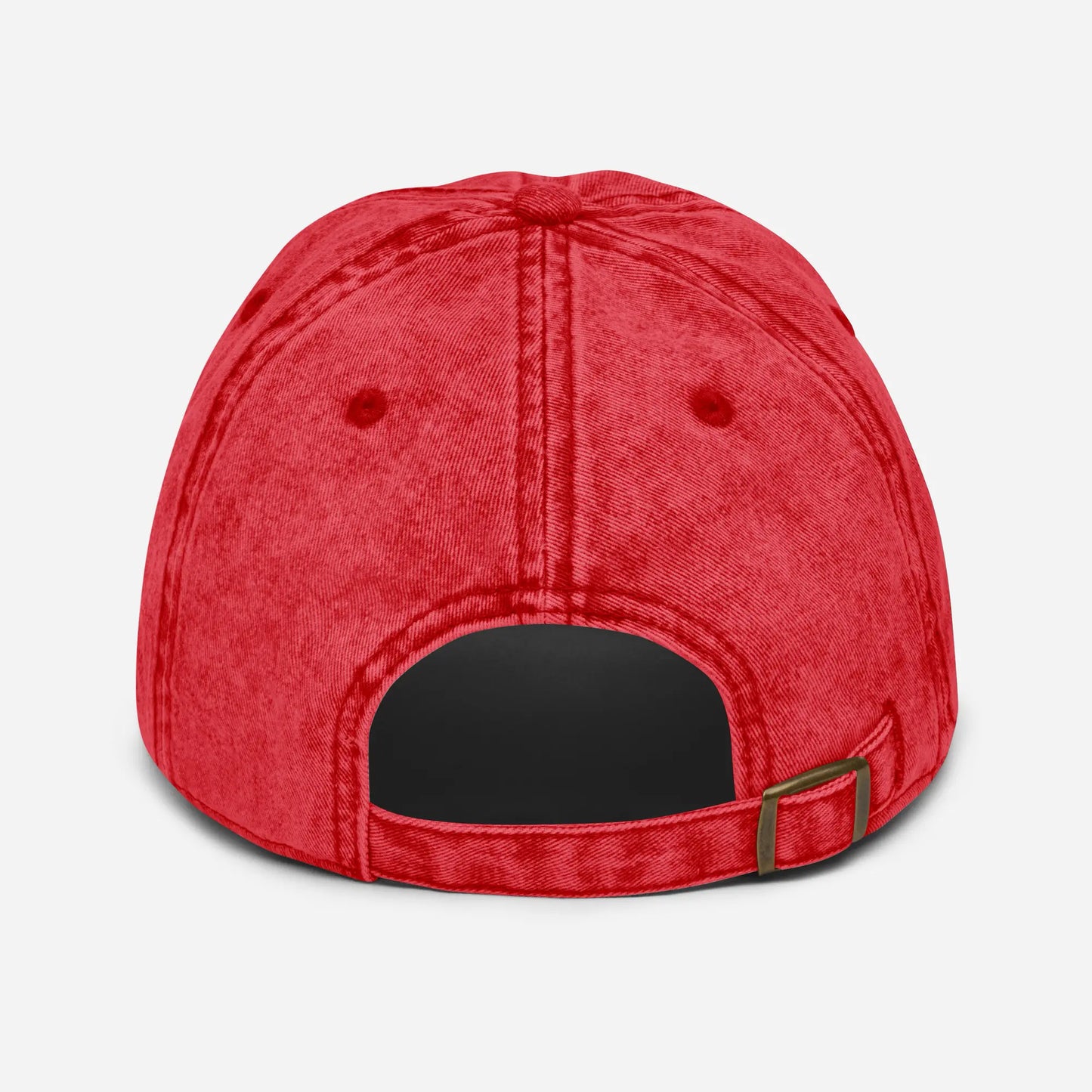 casquette vintage en sergé de coton réglable dos coloris rouge
