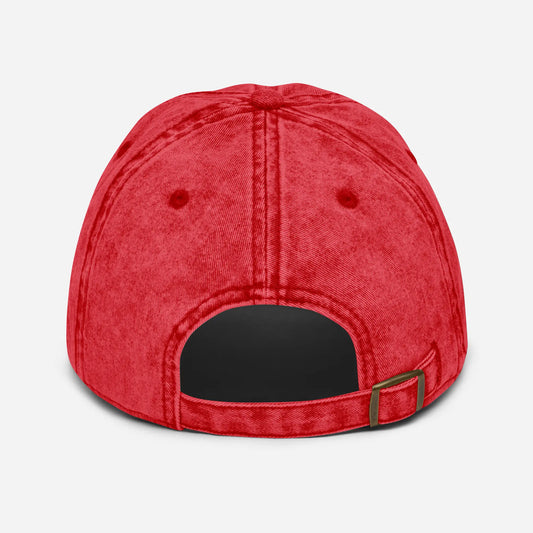 casquette vintage en sergé de coton réglable dos coloris rouge