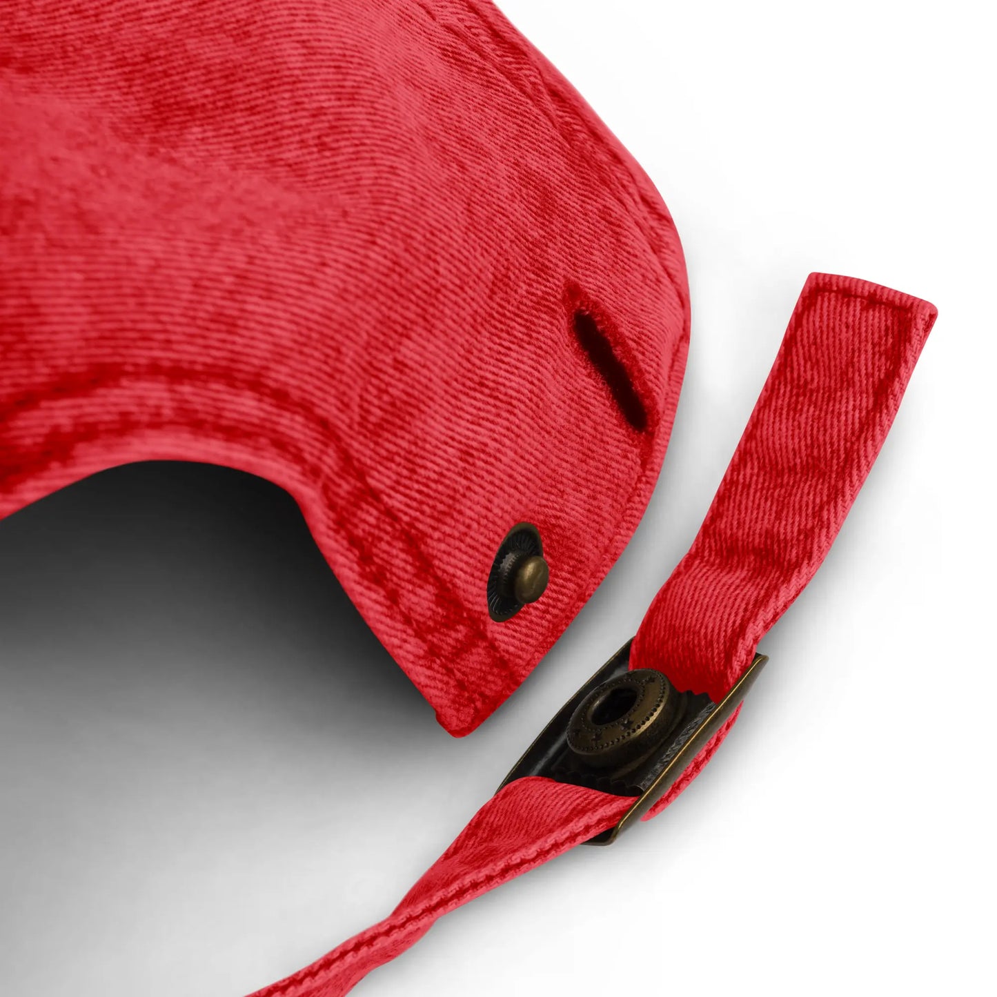 casquette vintage en sergé de coton réglable détail de la boucle coloris rouge