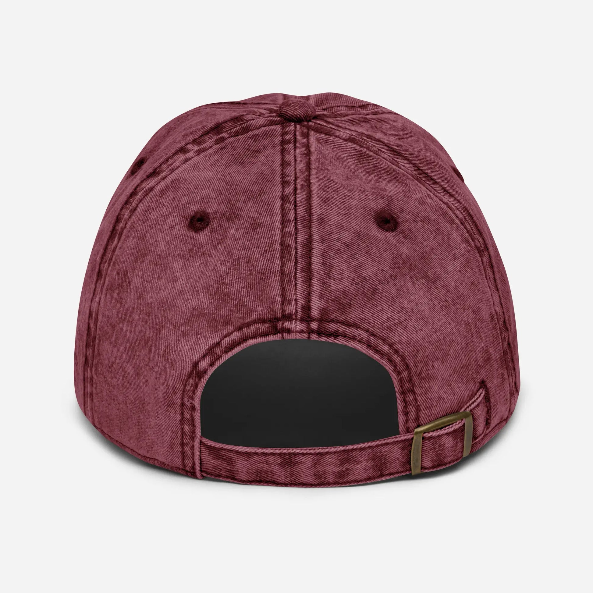 casquette vintage en sergé de coton réglable dos coloris rouge bordeaux