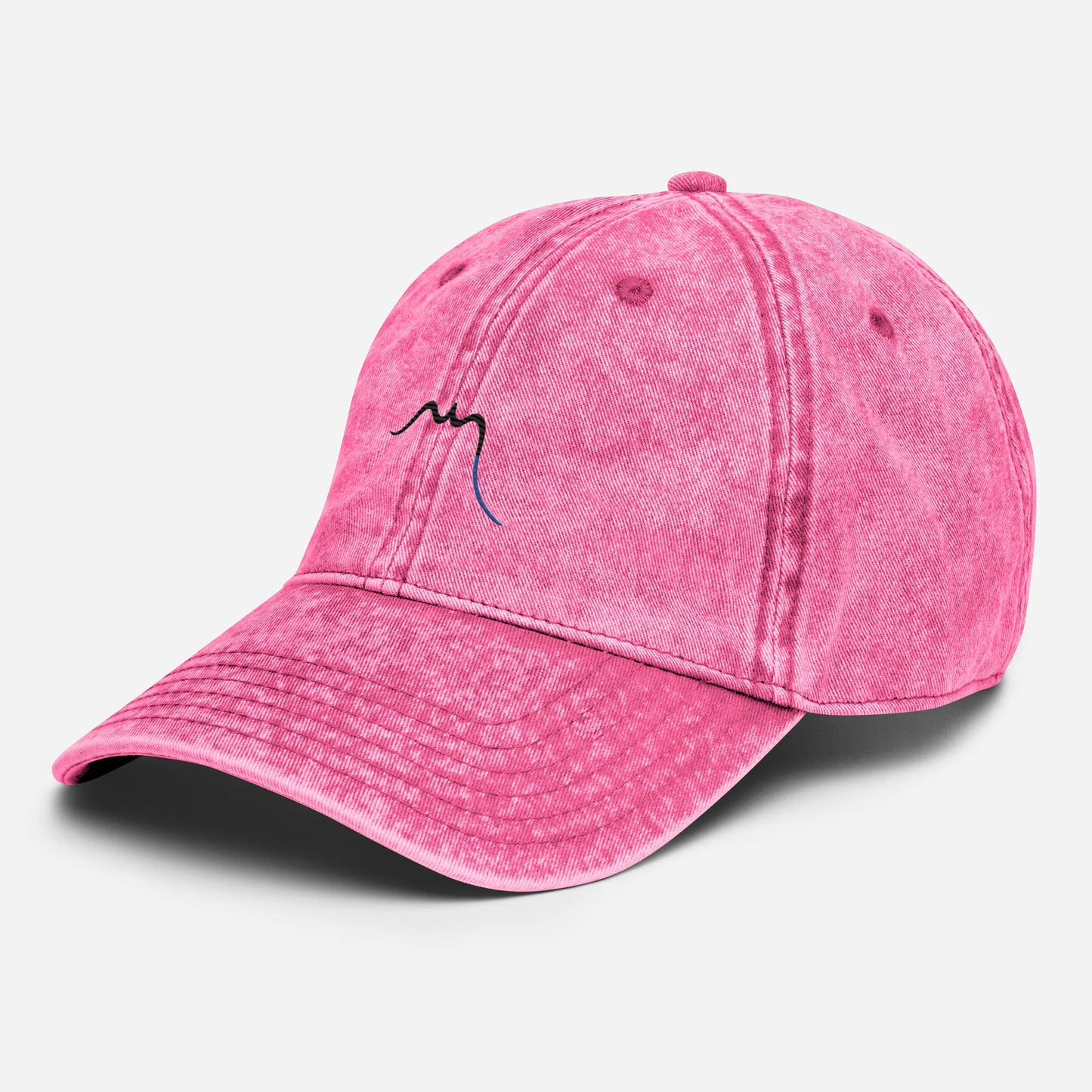 casquette vintage en sergé de coton réglable trois quart coloris rose