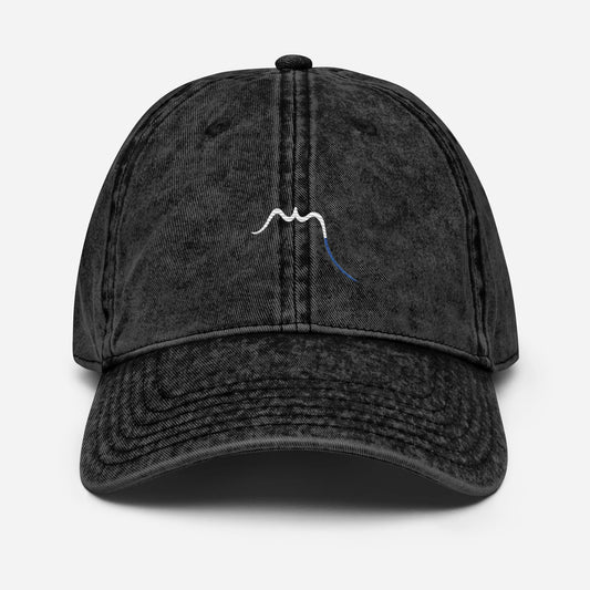 casquette vintage en sergé de coton réglable face coloris noir