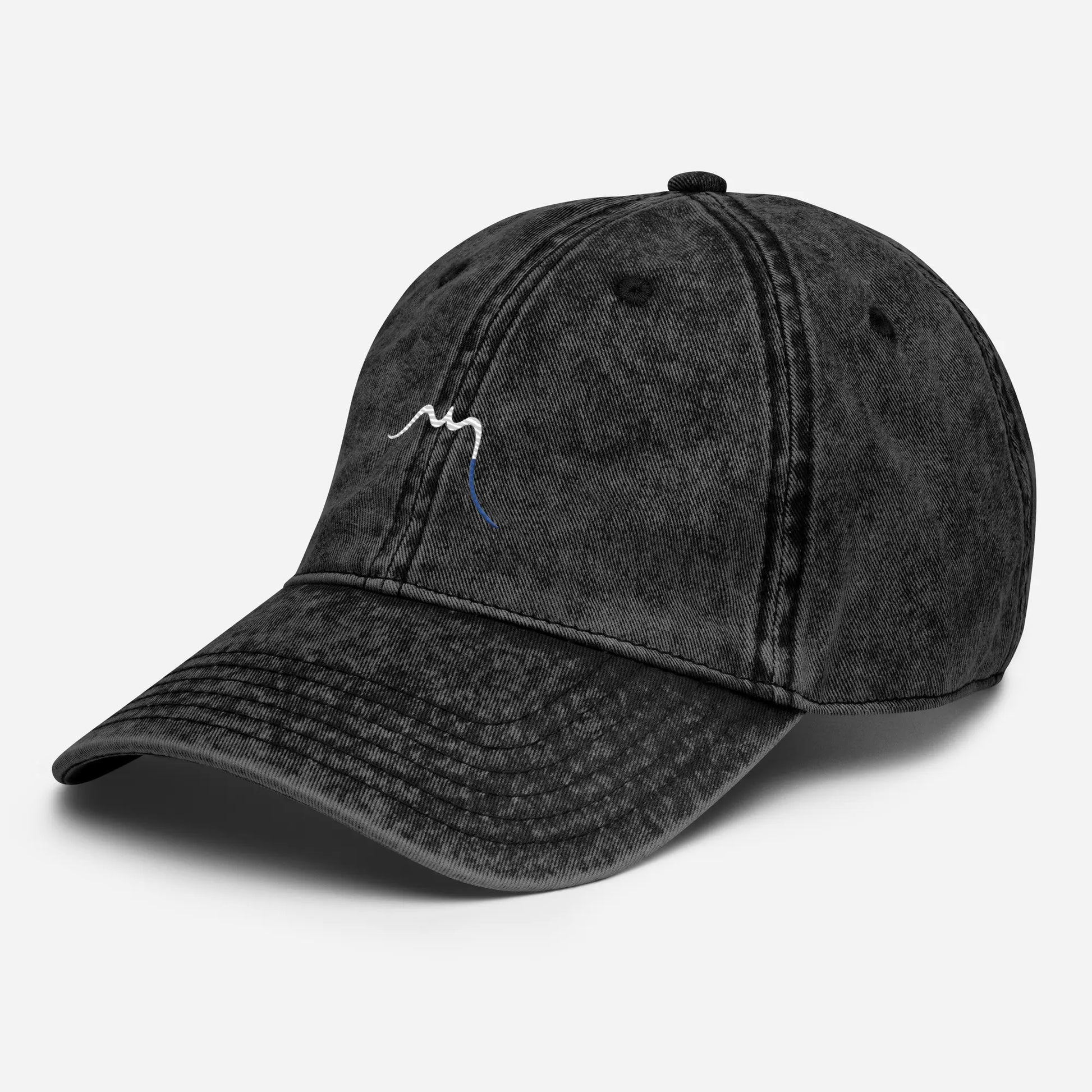 casquette vintage en sergé de coton réglable trois quart coloris noir