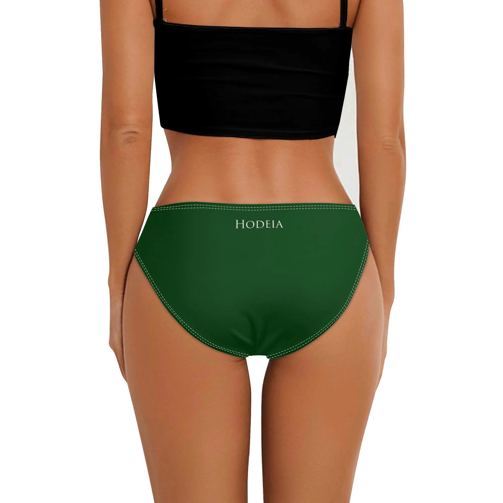 culotte maillot de bain elaia porté dos coloris vert forêt