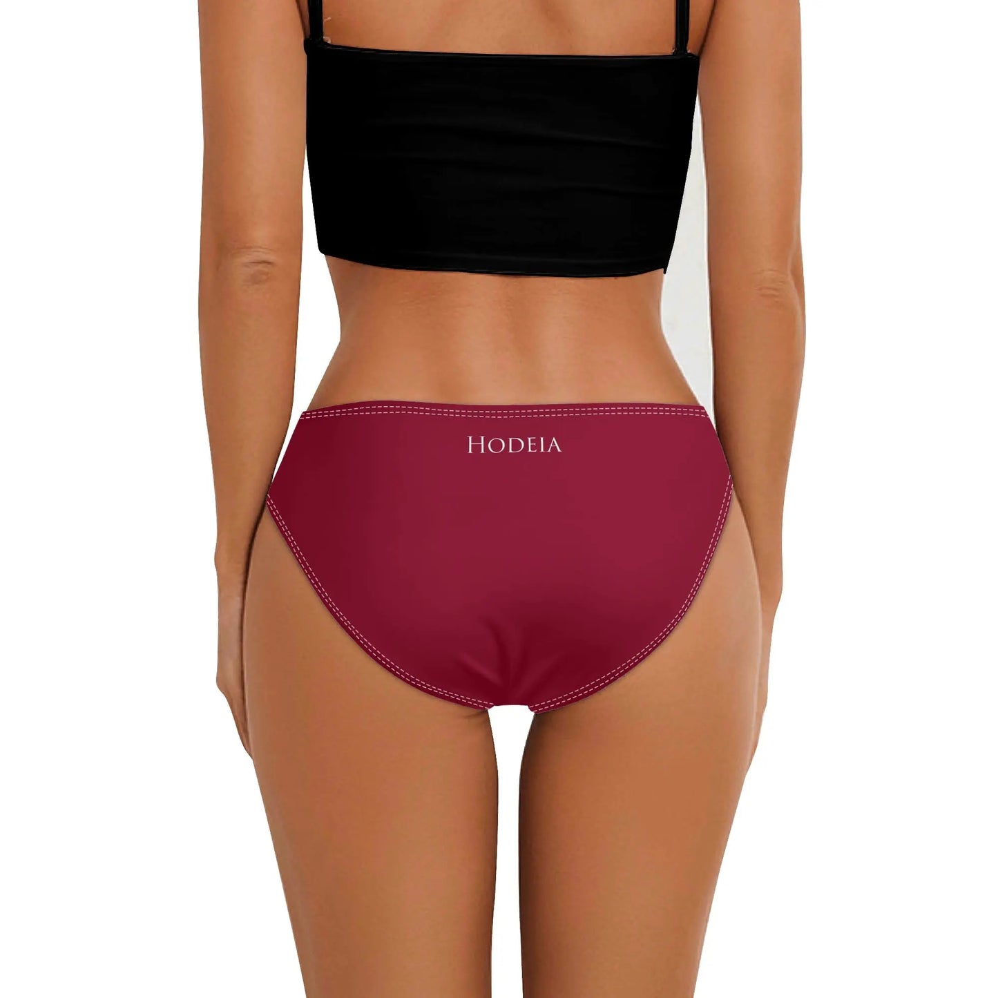 culotte maillot de bain elaia porté dos coloris rouge bordeaux