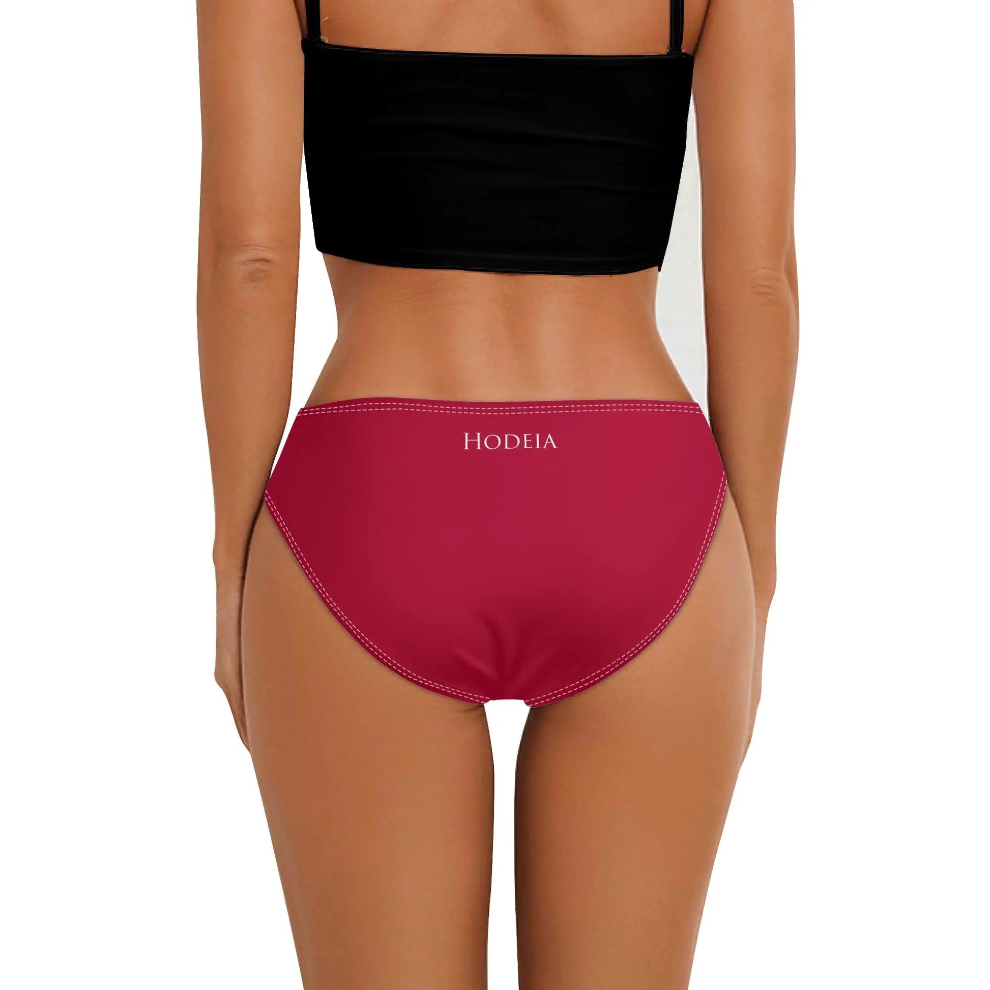 culotte maillot de bain elaia porté dos coloris rouge foncé