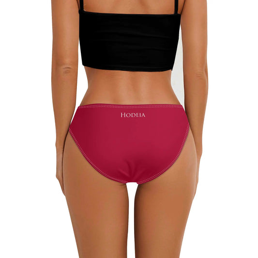 culotte maillot de bain elaia porté dos coloris rouge foncé