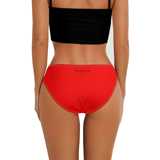 culotte maillot de bain elaia porté dos coloris rouge vif