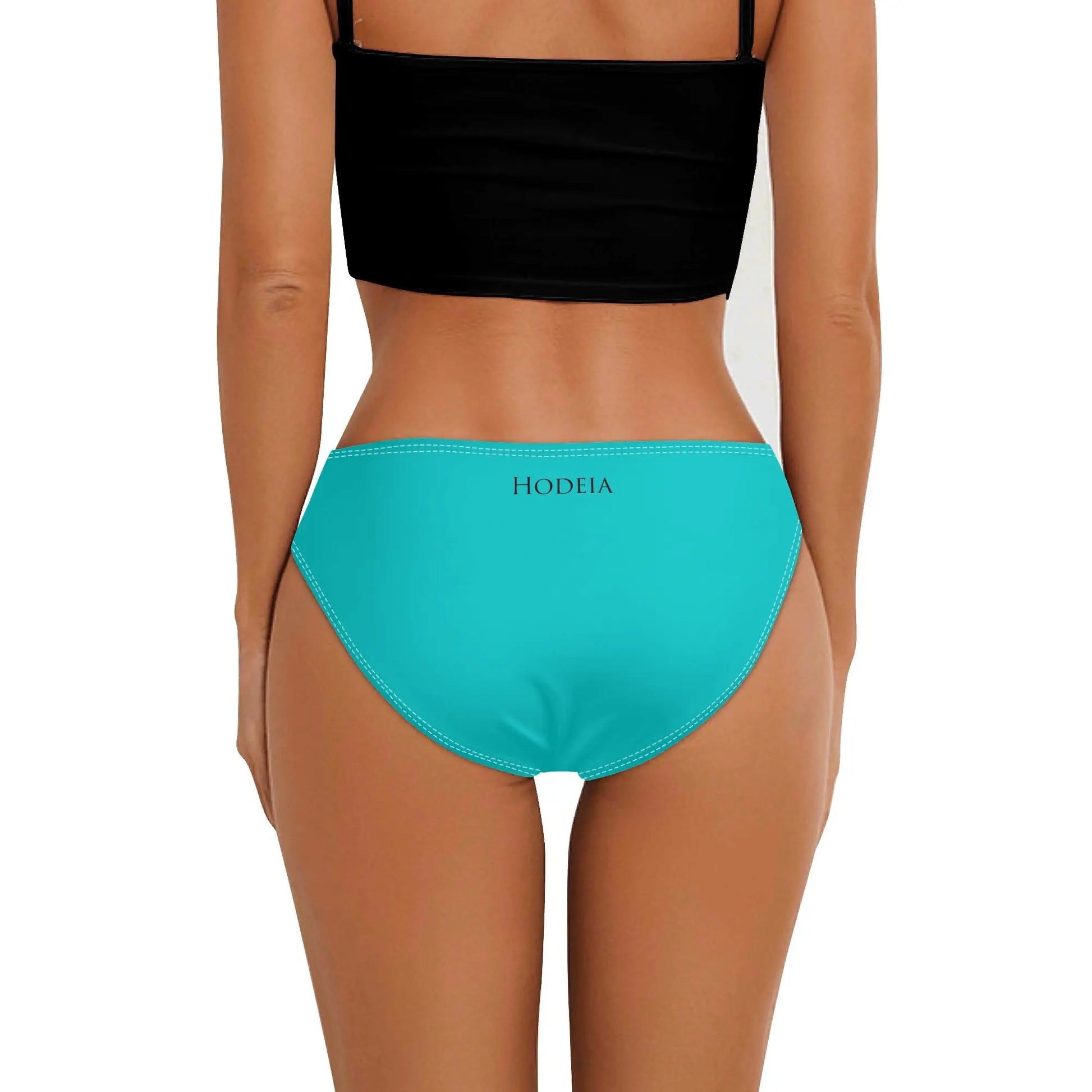 culotte maillot de bain elaia porté dos coloris bleu turquoise