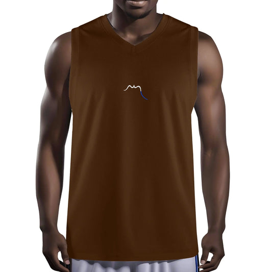 débardeur homme eguzki porté face coloris marron chocolat