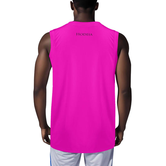 débardeur homme eguzki porté dos coloris rose fuchsia 