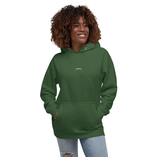 hoodie en coton bio negua porté face coloris vert forêt