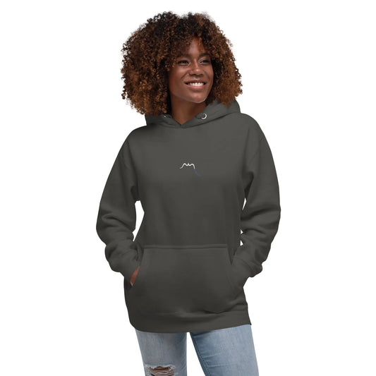 hoodie en coton bio negua porté face coloris anthracite