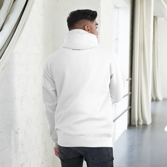 hoodie en coton bio negua porté dos coloris blanc