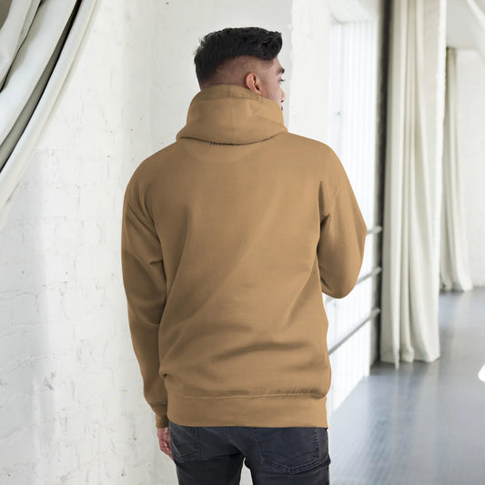 hoodie en coton bio negua porté dos coloris beige