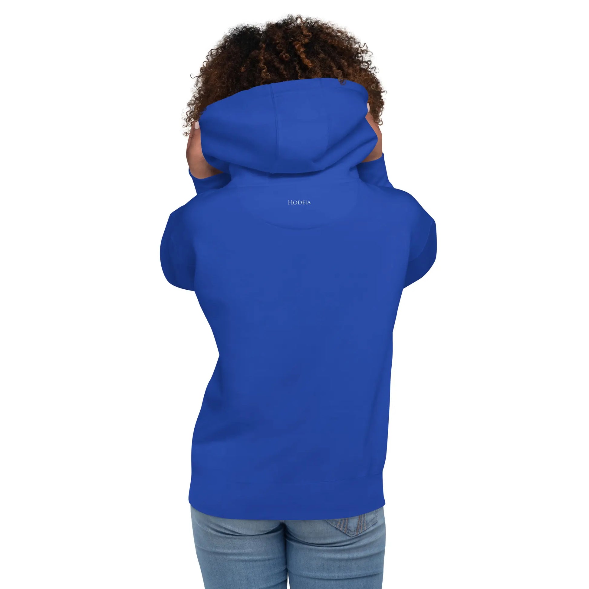hoodie en coton bio negua porté dos coloris bleu roi