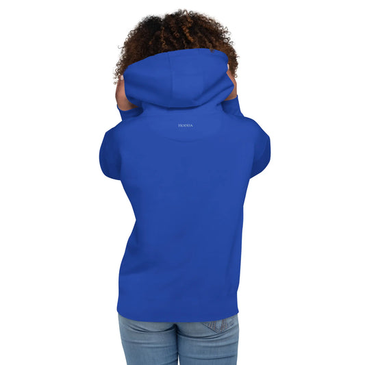hoodie en coton bio negua porté dos coloris bleu roi