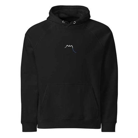 hoodie sweat à capuche femme homme en coton biologique hotza face coloris noir
