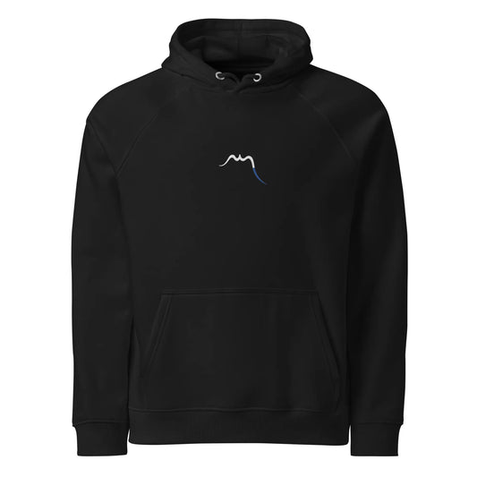 hoodie sweat à capuche femme homme en coton biologique hotza face coloris noir
