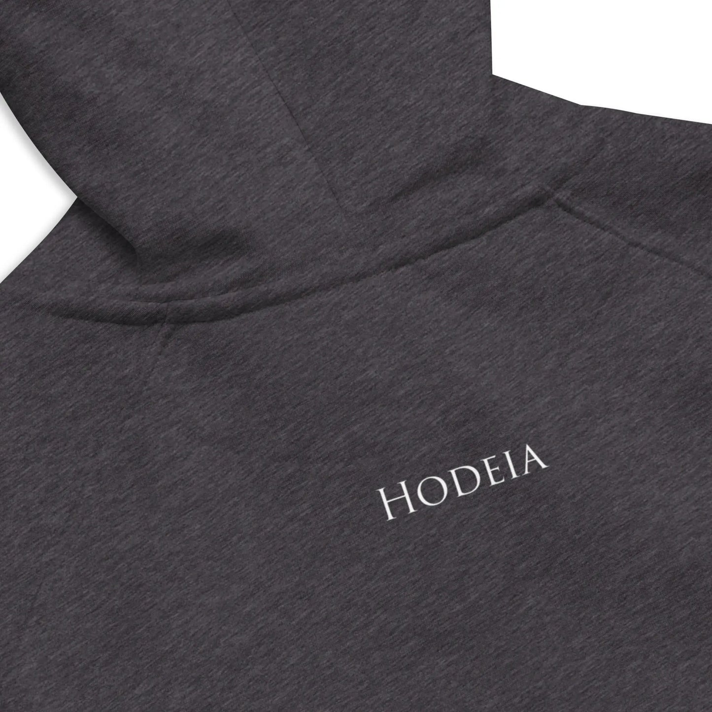 détail dos hoodie sweat à capuche femme homme en coton biologique hotza coloris gris