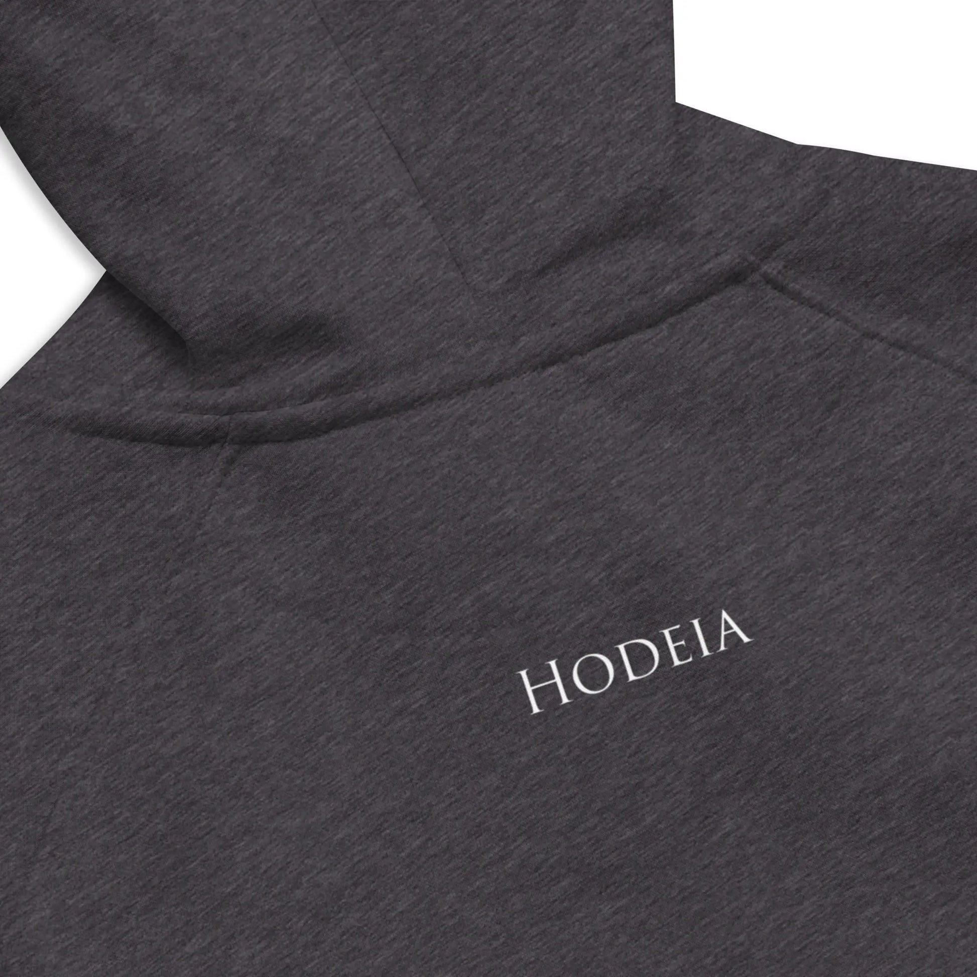 détail dos hoodie sweat à capuche femme homme en coton biologique hotza coloris gris