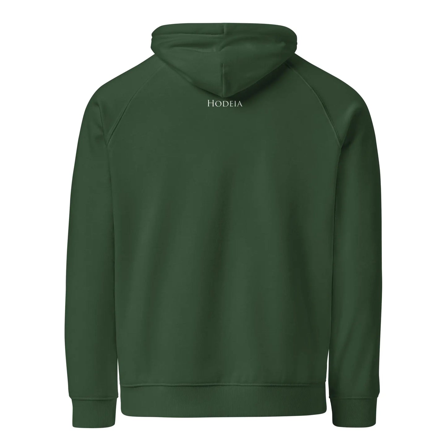 hoodie sweat à capuche femme homme en coton biologique hotza dos coloris vert forêt