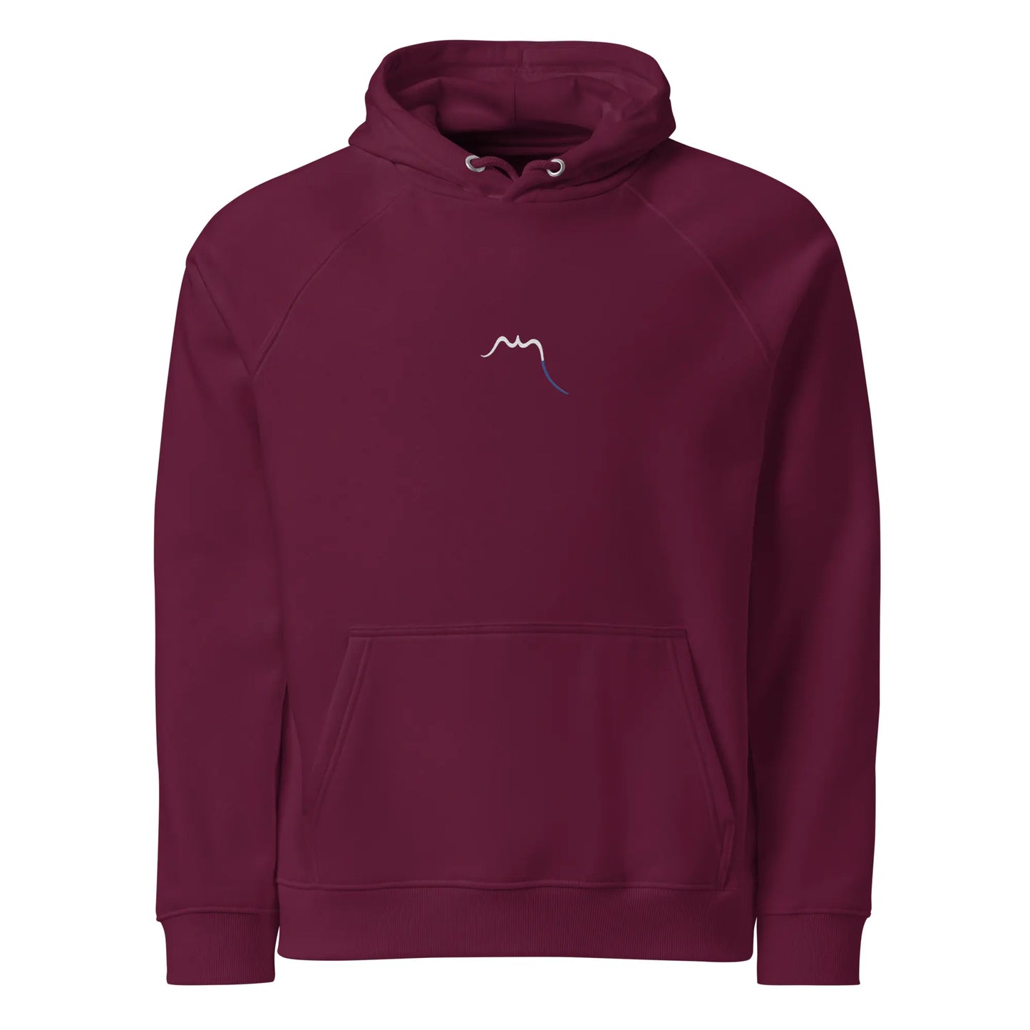 hoodie sweat à capuche femme homme en coton biologique hotza face coloris rouge bordeaux