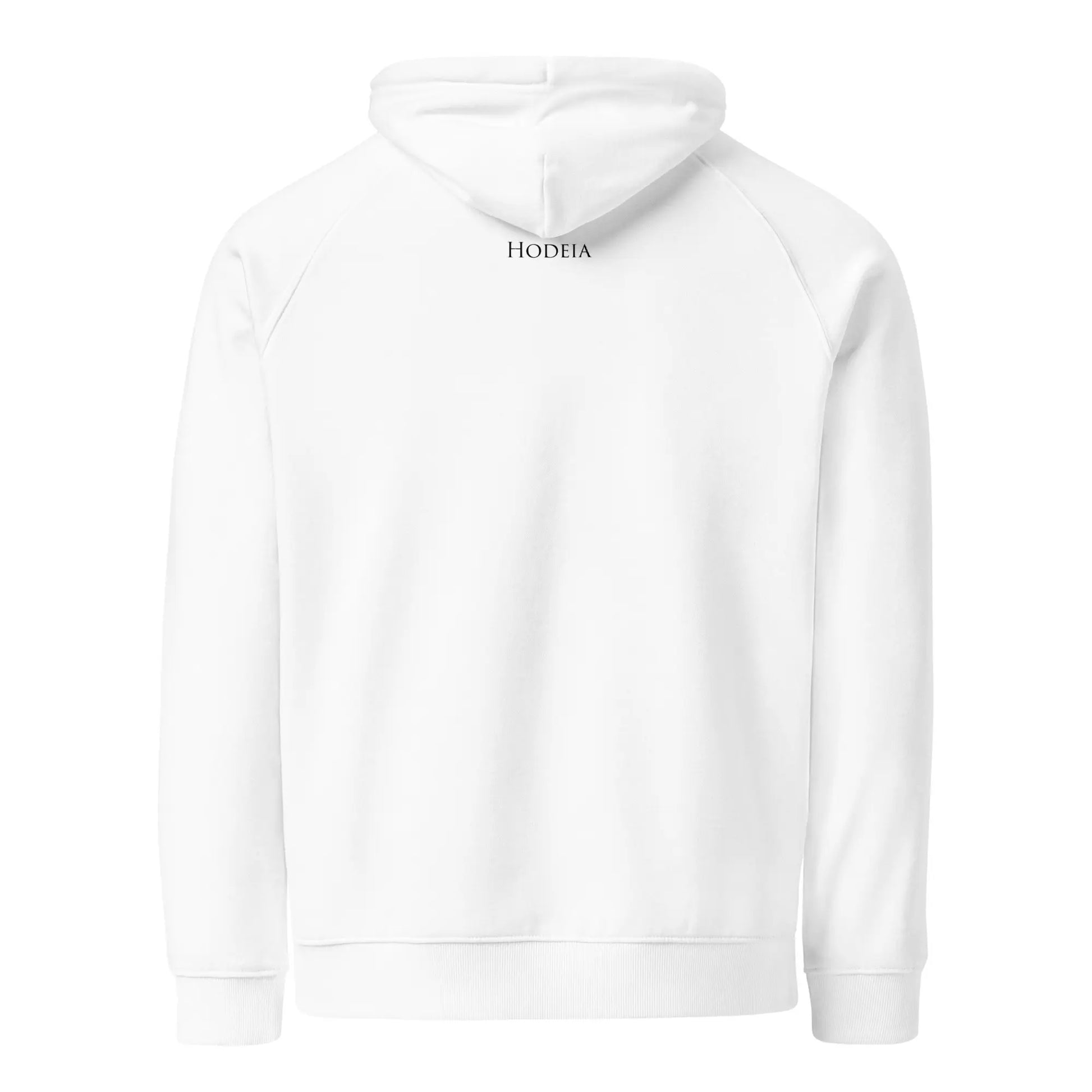 hoodie sweat à capuche femme homme en coton biologique hotza dos coloris blanc