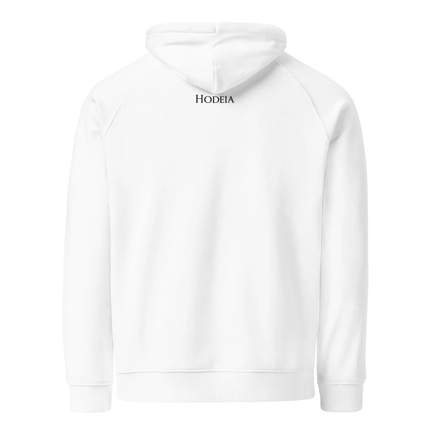 hoodie sweat à capuche femme homme en coton biologique hotza dos coloris blanc