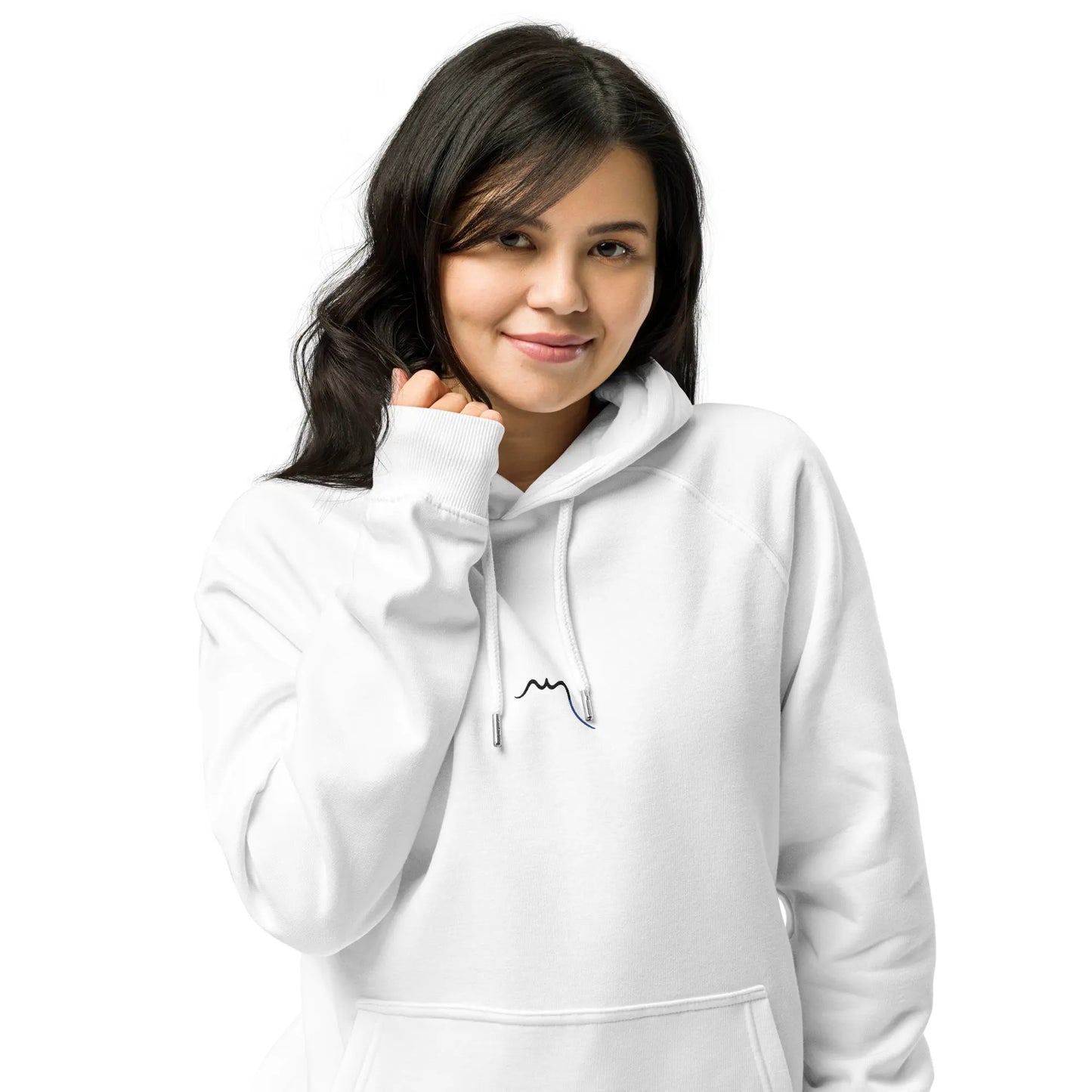 hoodie sweat à capuche femme homme en coton biologique hotza face coloris blanc