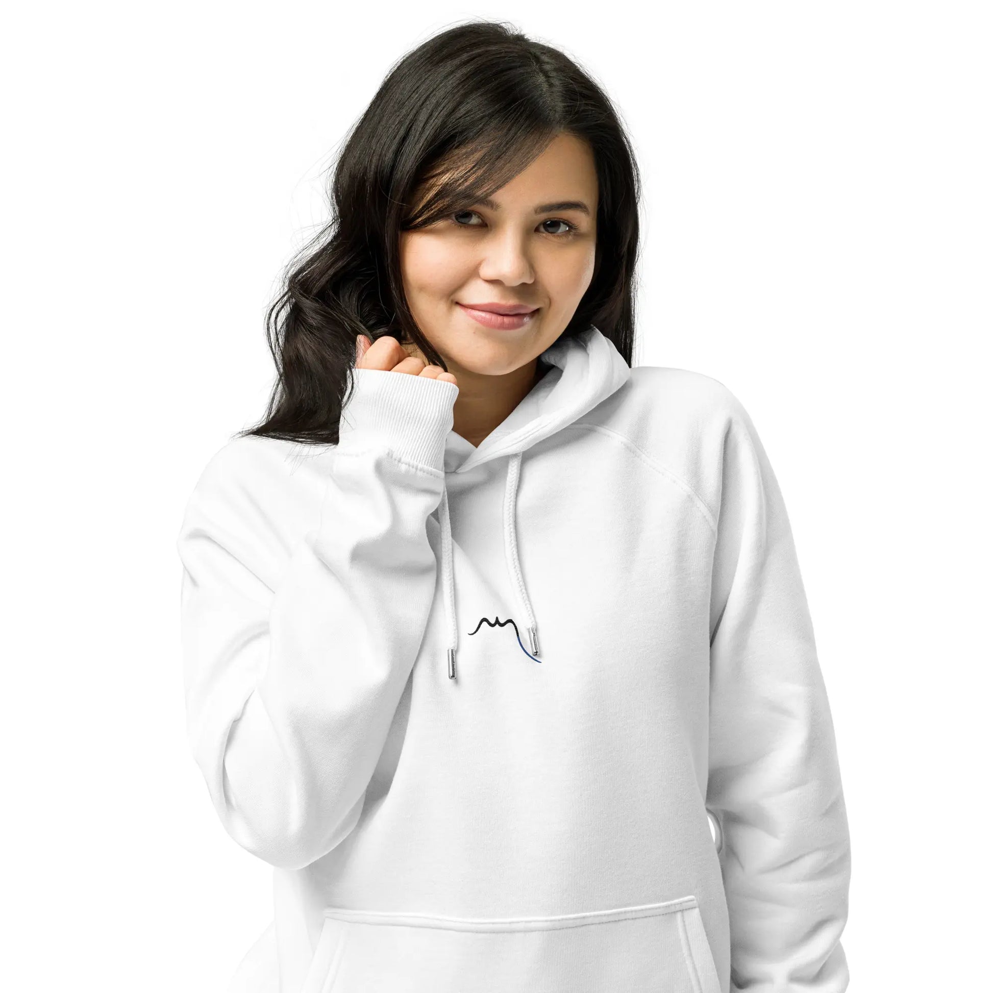 hoodie sweat à capuche femme homme en coton biologique hotza face coloris blanc