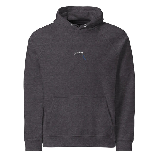 hoodie sweat à capuche femme homme en coton biologique hotza face coloris anthracite