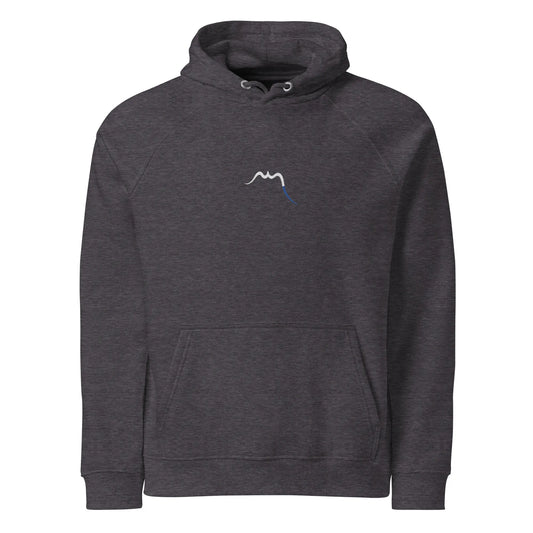 hoodie sweat à capuche femme homme en coton biologique hotza face coloris anthracite