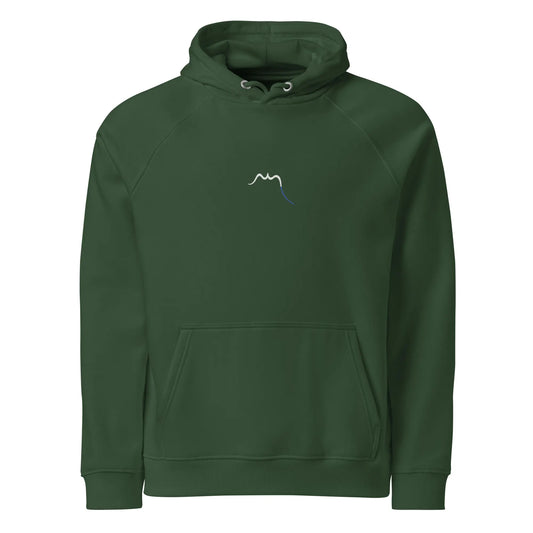 hoodie sweat à capuche femme homme en coton biologique hotza face coloris vert forêt