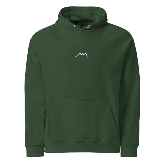 hoodie sweat à capuche femme homme en coton biologique hotza face coloris vert forêt
