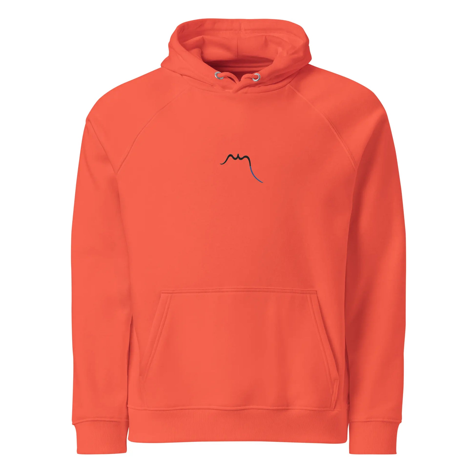hoodie sweat à capuche femme homme en coton biologique hotza face coloris orange